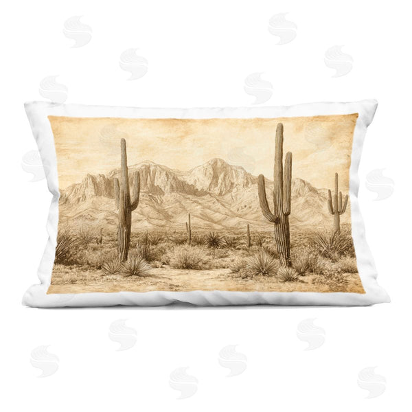 stupell industries Petal Prints Design | The Desert Sepia Landscape Printed Throw Pillow