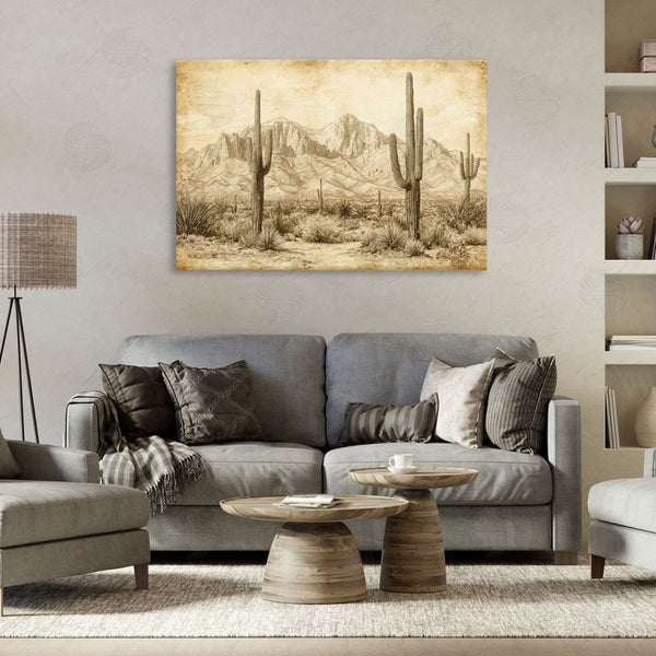 Stupell Industries Petal Prints Design | The Desert Sepia Landscape Wall Art