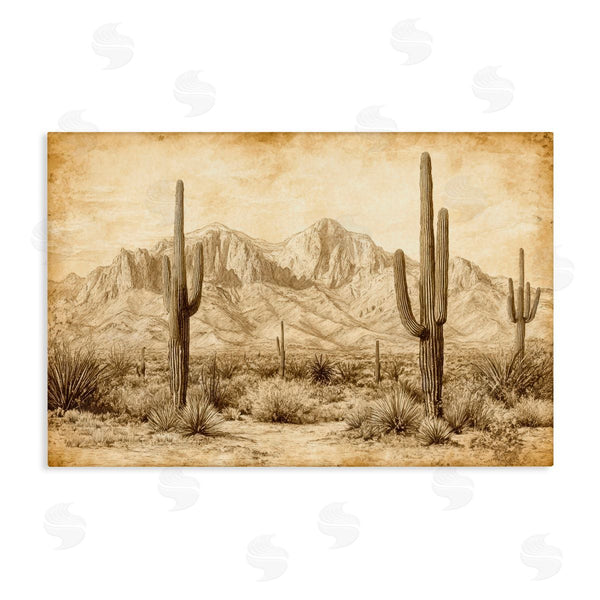stupell industries Petal Prints Design | The Desert Sepia Landscape Wall Art