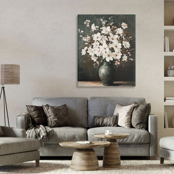 Stupell Industries Petal Prints Design | Traditional Elegant White Bouquet Wall Art