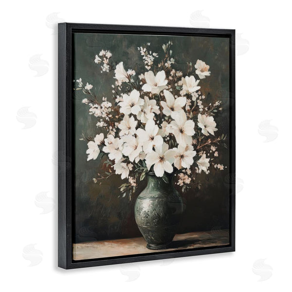 Stupell Industries Petal Prints Design | Traditional Elegant White Bouquet Wall Art