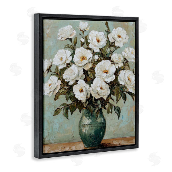 Stupell Industries Petal Prints Design | Traditional White Floral Arrangement Wall Art