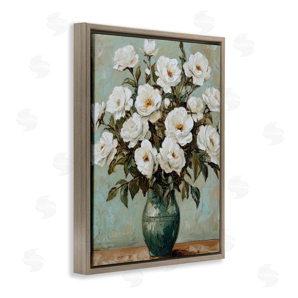 Stupell Industries Petal Prints Design | Traditional White Floral Arrangement Wall Art