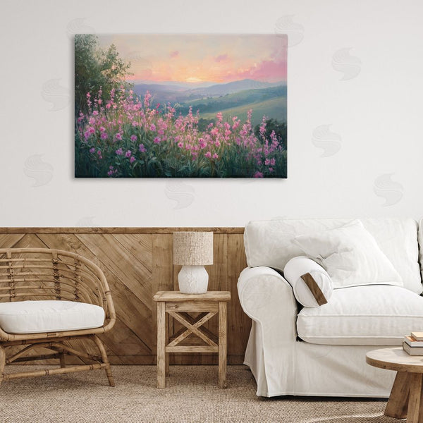 Stupell Industries Petal Prints Design | Twilight Meadow Pink Flowers Wall Art