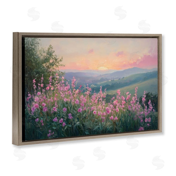 Stupell Industries Petal Prints Design | Twilight Meadow Pink Flowers Wall Art