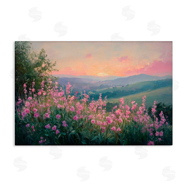 stupell industries Petal Prints Design | Twilight Meadow Pink Flowers Wall Art