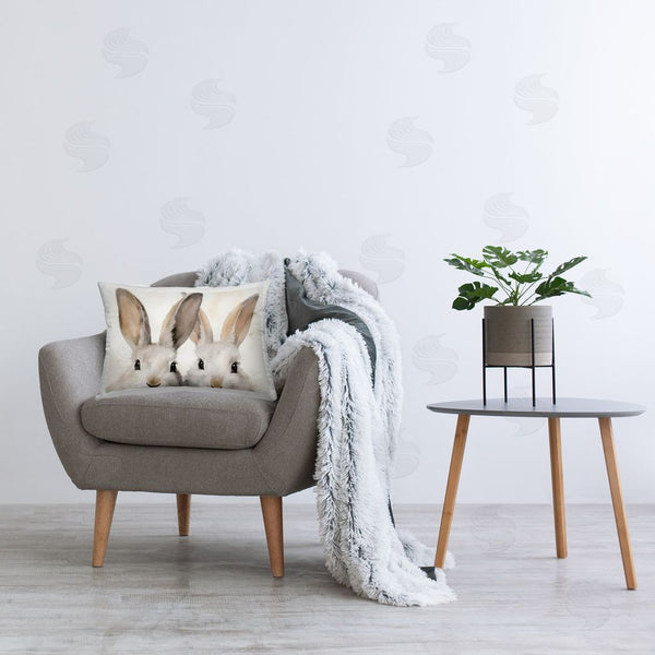 Stupell Industries Petal Prints Design | Two Peeking Rabbits
