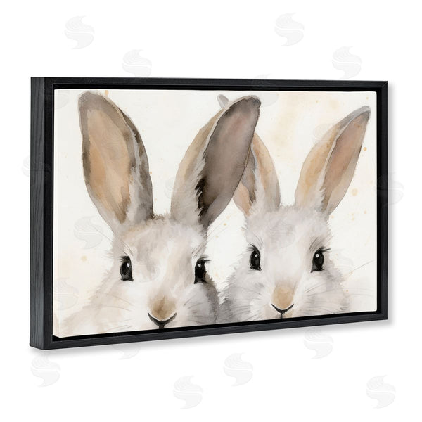 Stupell Industries Petal Prints Design | Two Peeking Rabbits