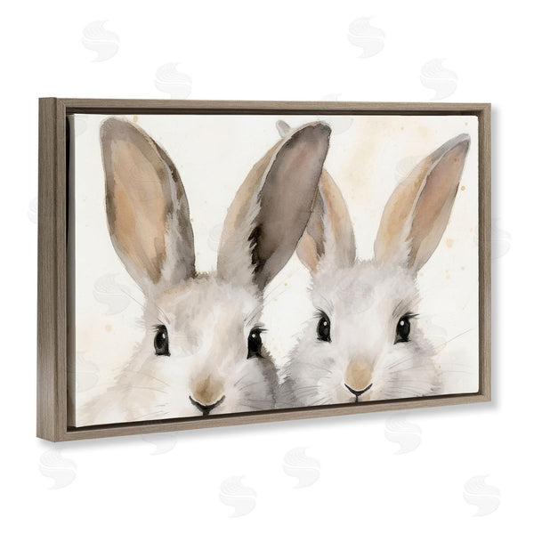 Stupell Industries Petal Prints Design | Two Peeking Rabbits