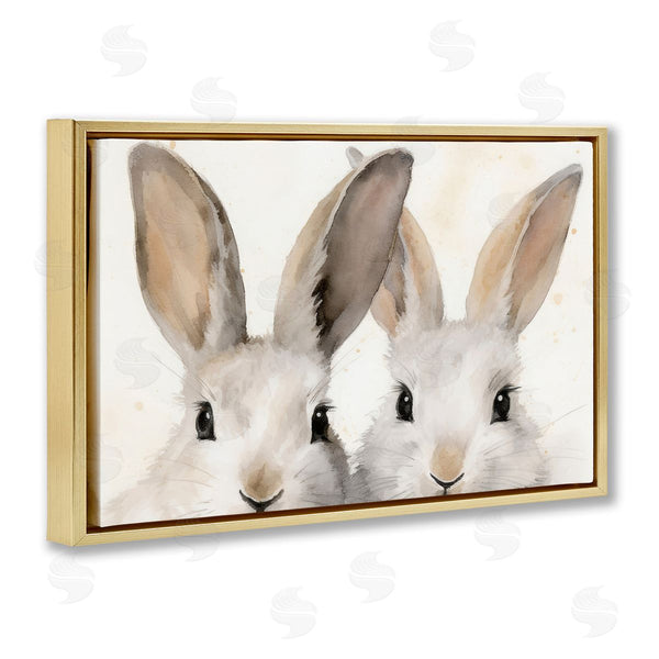 Stupell Industries Petal Prints Design | Two Peeking Rabbits