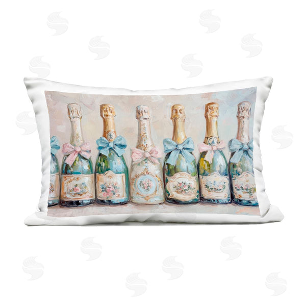 Stupell Industries Petal Prints Design | Victorian Bow Champagne Bottles Printed Throw Pillow