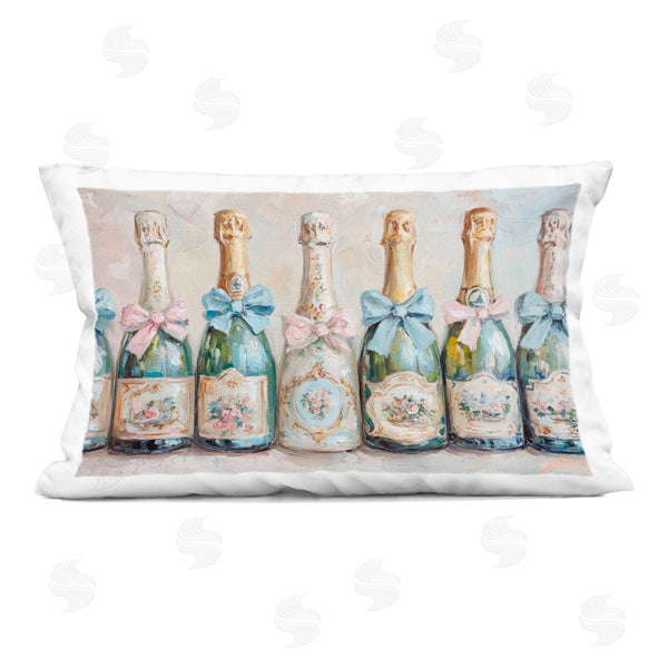 stupell industries Petal Prints Design | Victorian Bow Champagne Bottles Printed Throw Pillow