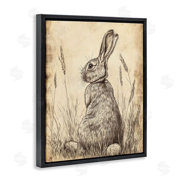 Stupell Industries Petal Prints Design | Vintage Aged Bunny Portrait Wall Art