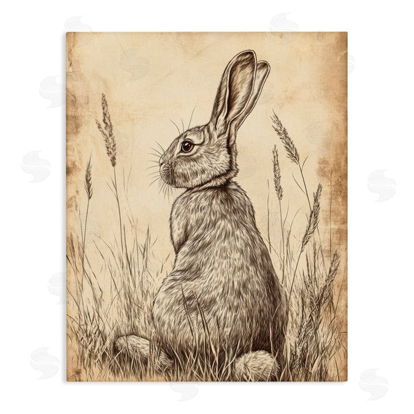 stupell industries Petal Prints Design | Vintage Aged Bunny Portrait Wall Art