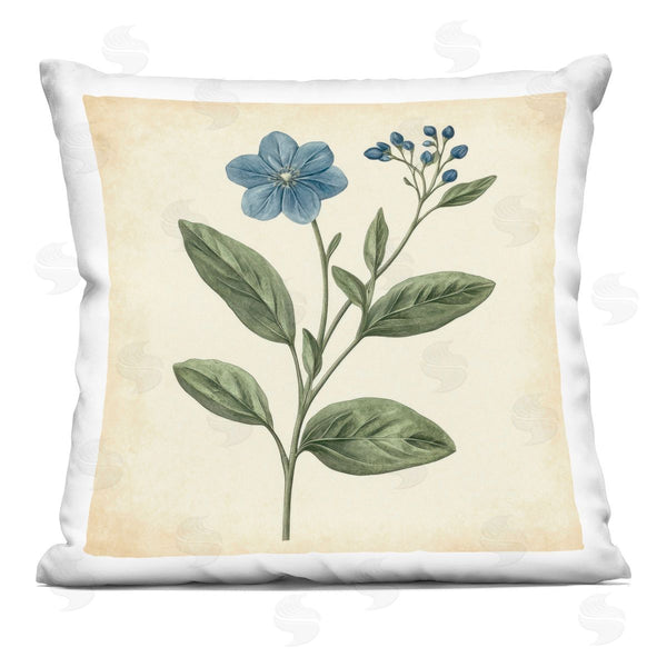 stupell industries Petal Prints Design | Vintage Blue Blossoms Wildflower Printed Throw Pillow