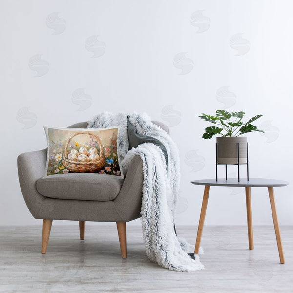 Stupell Industries Petal Prints Design | Vintage Chinoiserie Easter Eggs Printed Throw Pillow