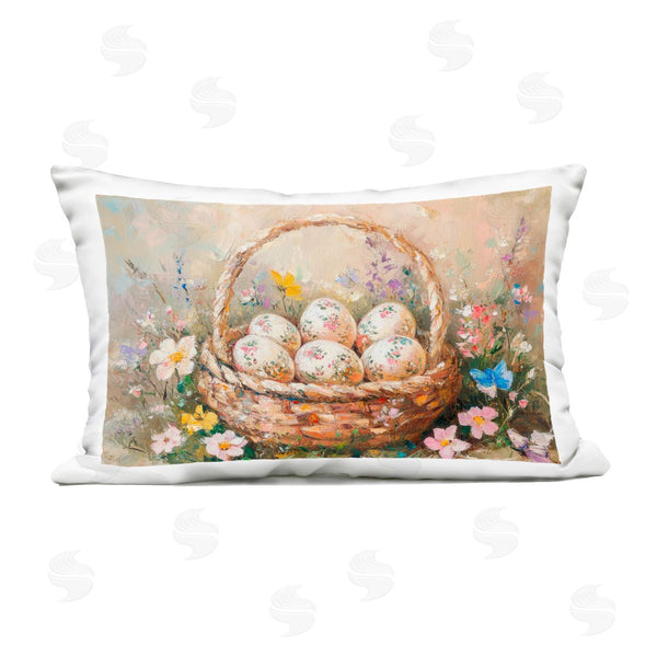 Stupell Industries Petal Prints Design | Vintage Chinoiserie Easter Eggs Printed Throw Pillow