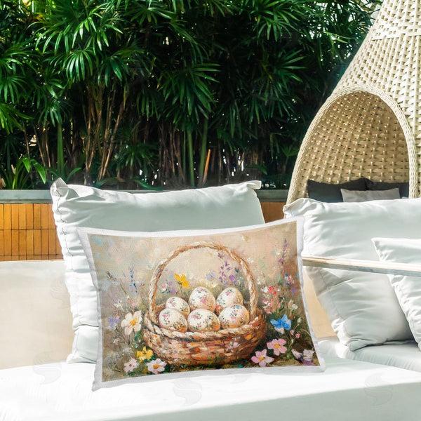 Stupell Industries Petal Prints Design | Vintage Chinoiserie Easter Eggs Printed Throw Pillow
