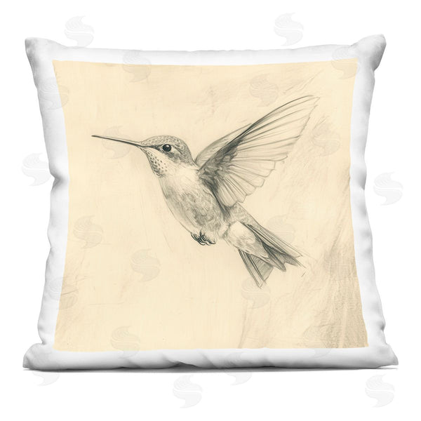 stupell industries Petal Prints Design | Vintage Hummingbird Sketch Printed Throw Pillow