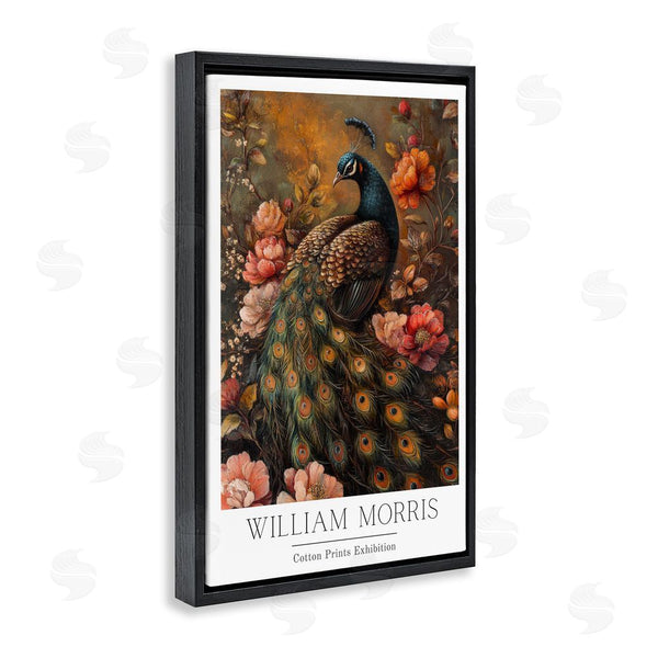 Stupell Industries Petal Prints Design | Vintage Morris Inspired Red Peacock Wall Art