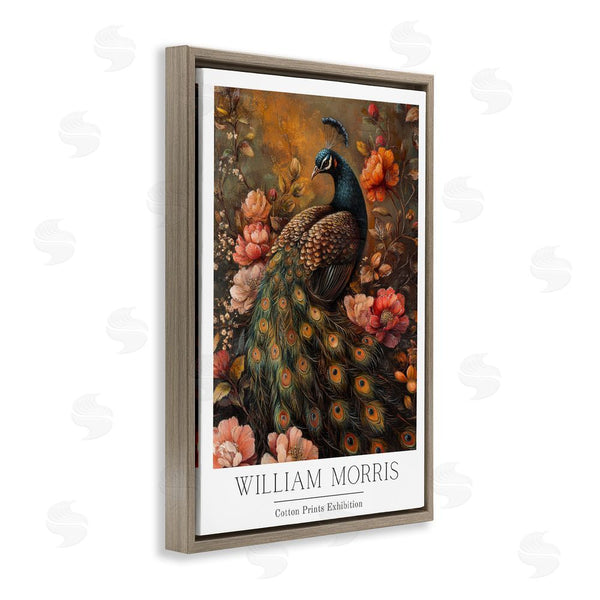 Stupell Industries Petal Prints Design | Vintage Morris Inspired Red Peacock Wall Art