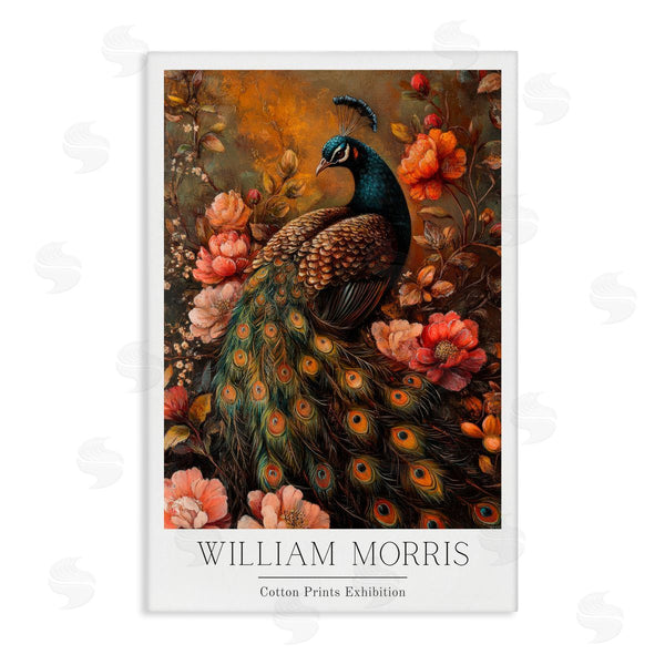 stupell industries Petal Prints Design | Vintage Morris Inspired Red Peacock Wall Art