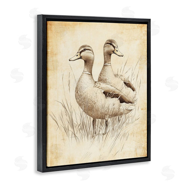 Stupell Industries Petal Prints Design | Vintage Pair Of Ducks Wall Art