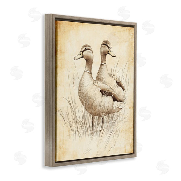 Stupell Industries Petal Prints Design | Vintage Pair Of Ducks Wall Art