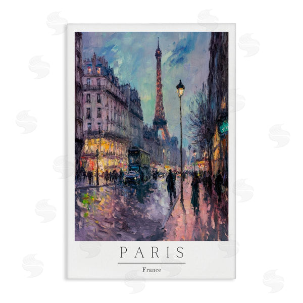 stupell industries Petal Prints Design | Vintage Paris Streets Night Wall Art