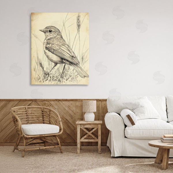 Stupell Industries Petal Prints Design | Vintage Small Sketched Bird Wall Art