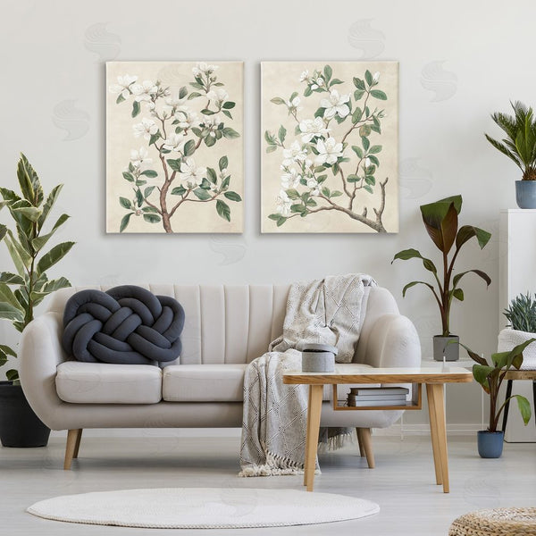 Stupell Industries Petal Prints Design | Vintage White Floral Blossomed Trees Wall Art