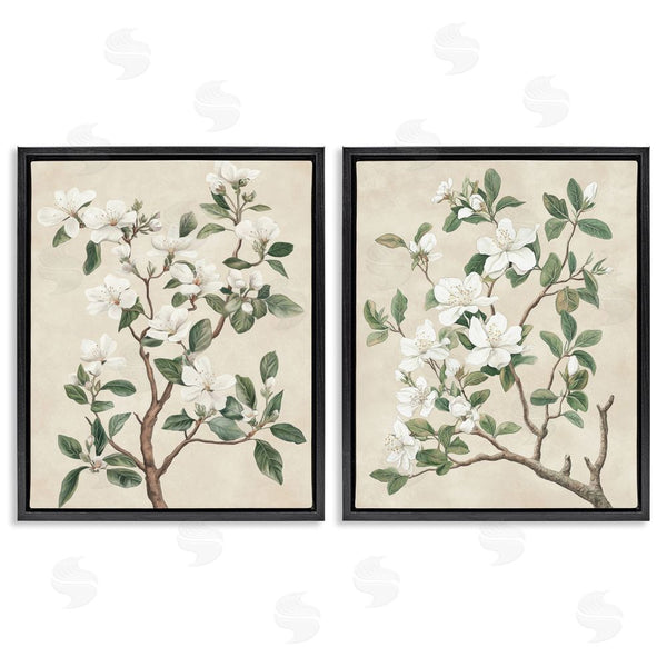 Stupell Industries Petal Prints Design | Vintage White Floral Blossomed Trees Wall Art