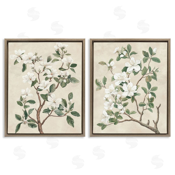 Stupell Industries Petal Prints Design | Vintage White Floral Blossomed Trees Wall Art