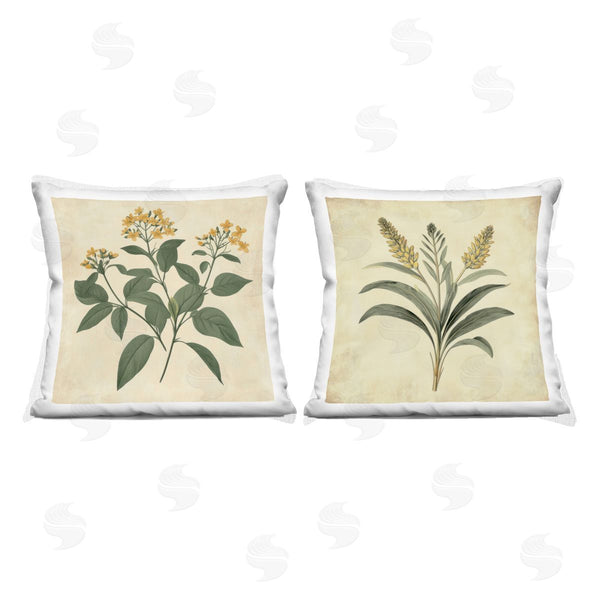 stupell industries Petal Prints Design | Vintage Yellow Bushels and Wheat Printed Throw Pillow Set