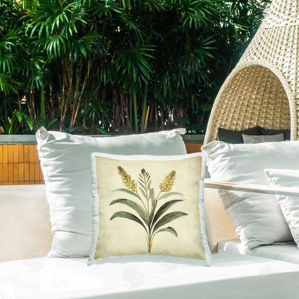 Stupell Industries Petal Prints Design | Vintage Yellow Wheat Illustration Printed Throw Pillow