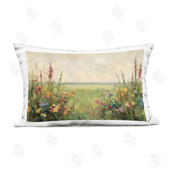Stupell Industries Petal Prints Design | Warm Painted Meadow Printed Throw Pillow