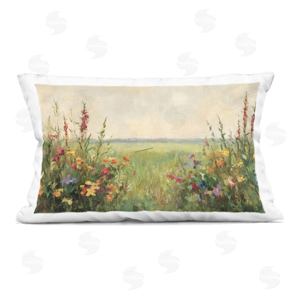 stupell industries Petal Prints Design | Warm Painted Meadow Printed Throw Pillow