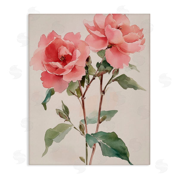 stupell industries Petal Prints Design | Watercolor Roses Pink Floras Wall Art