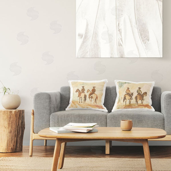 Stupell Industries Petal Prints Design | Western Watercolor Cowboy Pairs Printed Throw Pillow Set