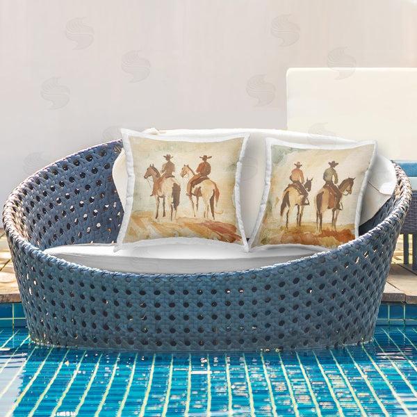 Stupell Industries Petal Prints Design | Western Watercolor Cowboy Pairs Printed Throw Pillow Set