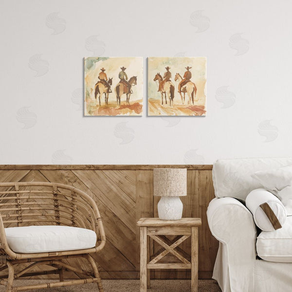 Stupell Industries Petal Prints Design | Western Watercolor Cowboy Pairs Wall Art