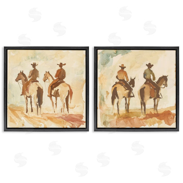 Stupell Industries Petal Prints Design | Western Watercolor Cowboy Pairs Wall Art