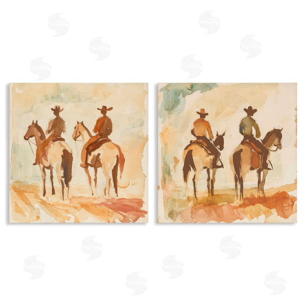 stupell industries Petal Prints Design | Western Watercolor Cowboy Pairs Wall Art