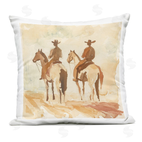 Stupell Industries Petal Prints Design | Western Watercolor Cowboys Left Printed Throw Pillow