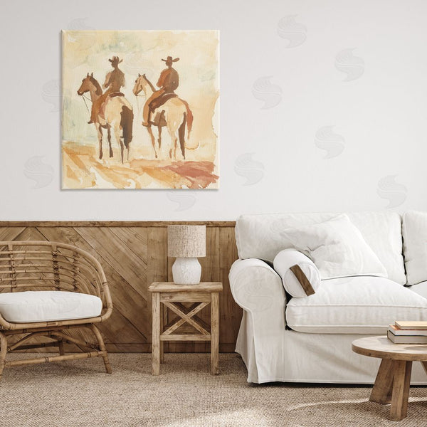 Stupell Industries Petal Prints Design | Western Watercolor Cowboys Left Wall Art