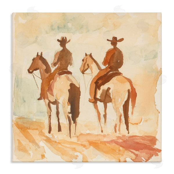 stupell industries Petal Prints Design | Western Watercolor Cowboys Left Wall Art