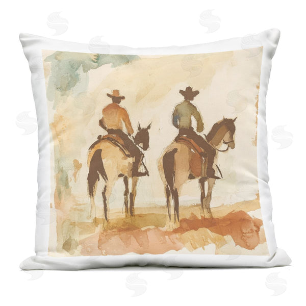 Stupell Industries Petal Prints Design | Western Watercolor Cowboys Right Printed Throw Pillow