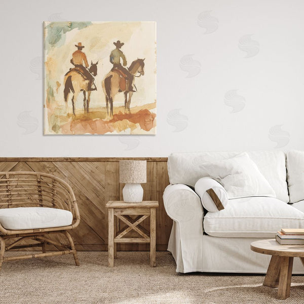 Stupell Industries Petal Prints Design | Western Watercolor Cowboys Right Wall Art