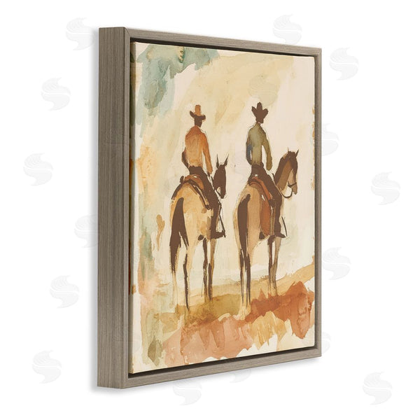 Stupell Industries Petal Prints Design | Western Watercolor Cowboys Right Wall Art