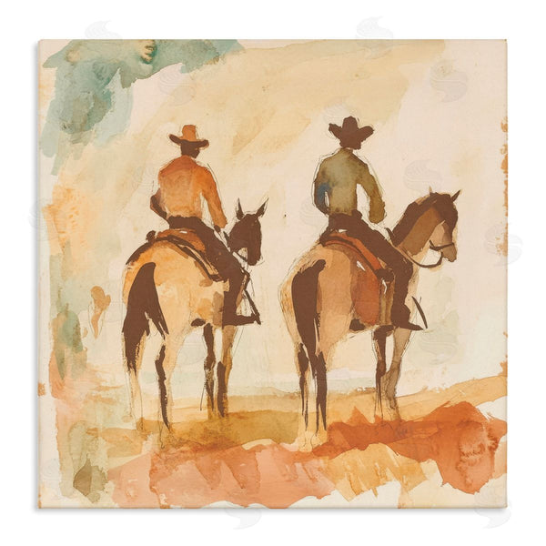 stupell industries Petal Prints Design | Western Watercolor Cowboys Right Wall Art